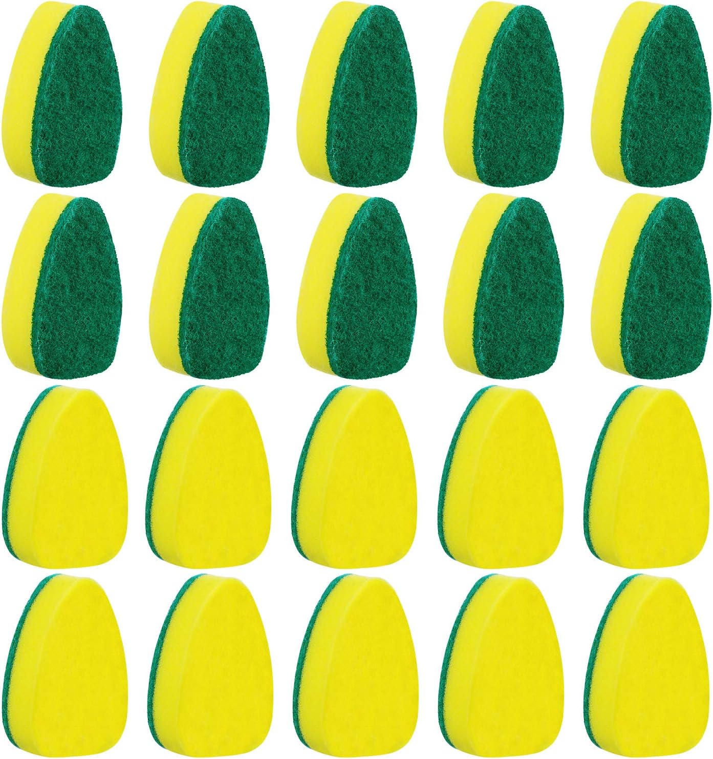 Dish Wand Refills Replacement Sponge Heads Scouring Scrubber Pads Heavy Duty Dish Wand Sponge for Kitchen Sink Cleaning Brush (18 Pieces)