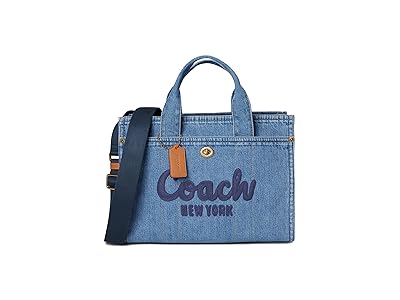 COACH Cargo Tote Tote Handbags Indigo, Canvas/Leather