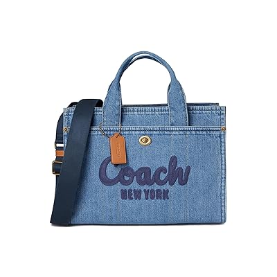 COACH Cargo Tote Tote Handbags Indigo, Canvas/Leather