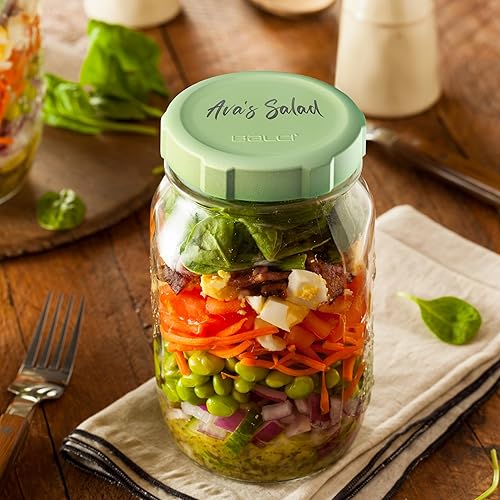 Miniatura 6 de Tapas para tarros Mason de alta calidad (paquete de 8)  Tapas de plástico reutilizables resistentes y sin BPA  Tapa para conservas secas que se