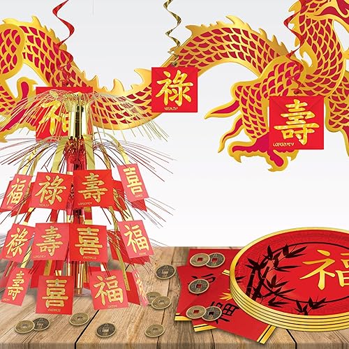 Miniatura 5 de Beistle 57856 Auténticas monedas chinas de buena suerte, 1 pulgada, 25 monedas en paquete