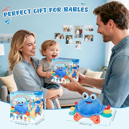 Miniatura 8 de Juguetes para bebés de 12 a 18 meses, juguete musical de peluche de cangrejo