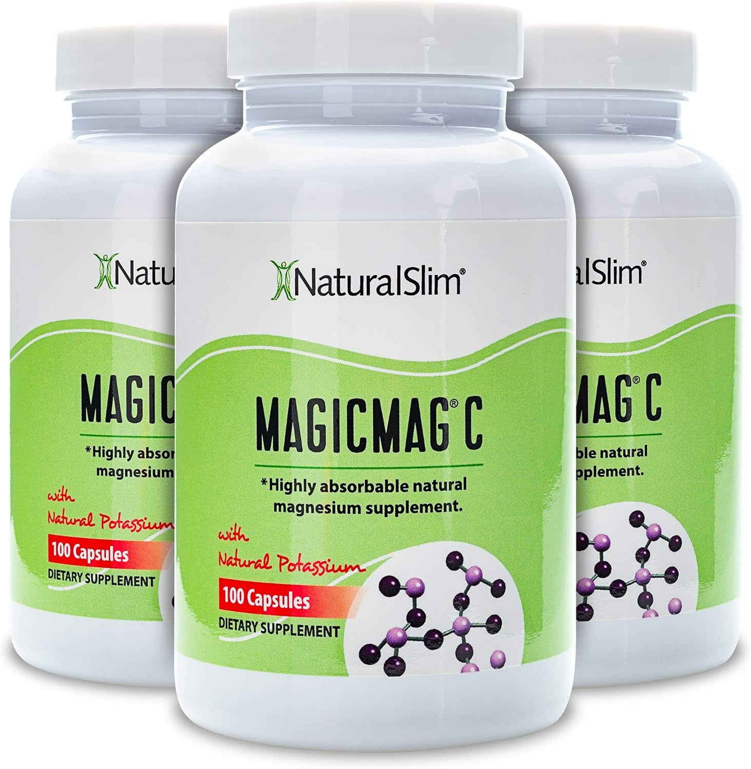 NaturalSlim MagicMag C Magnesium Citrate Capsules, 400 mg Magnesium Supplement