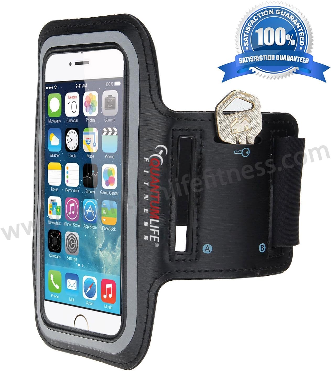 Sports Exercise Armband iPhone 6, Sweatproof Arm band. Hi-Visibility, Phone Protector, Screen Protector, Water Resistant, Adjustable Armband.