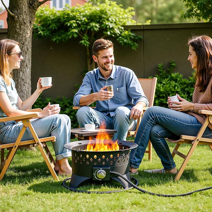 Breezz Brasero Portátil de Propano 60000 BTU con Parrilla miniatura 6