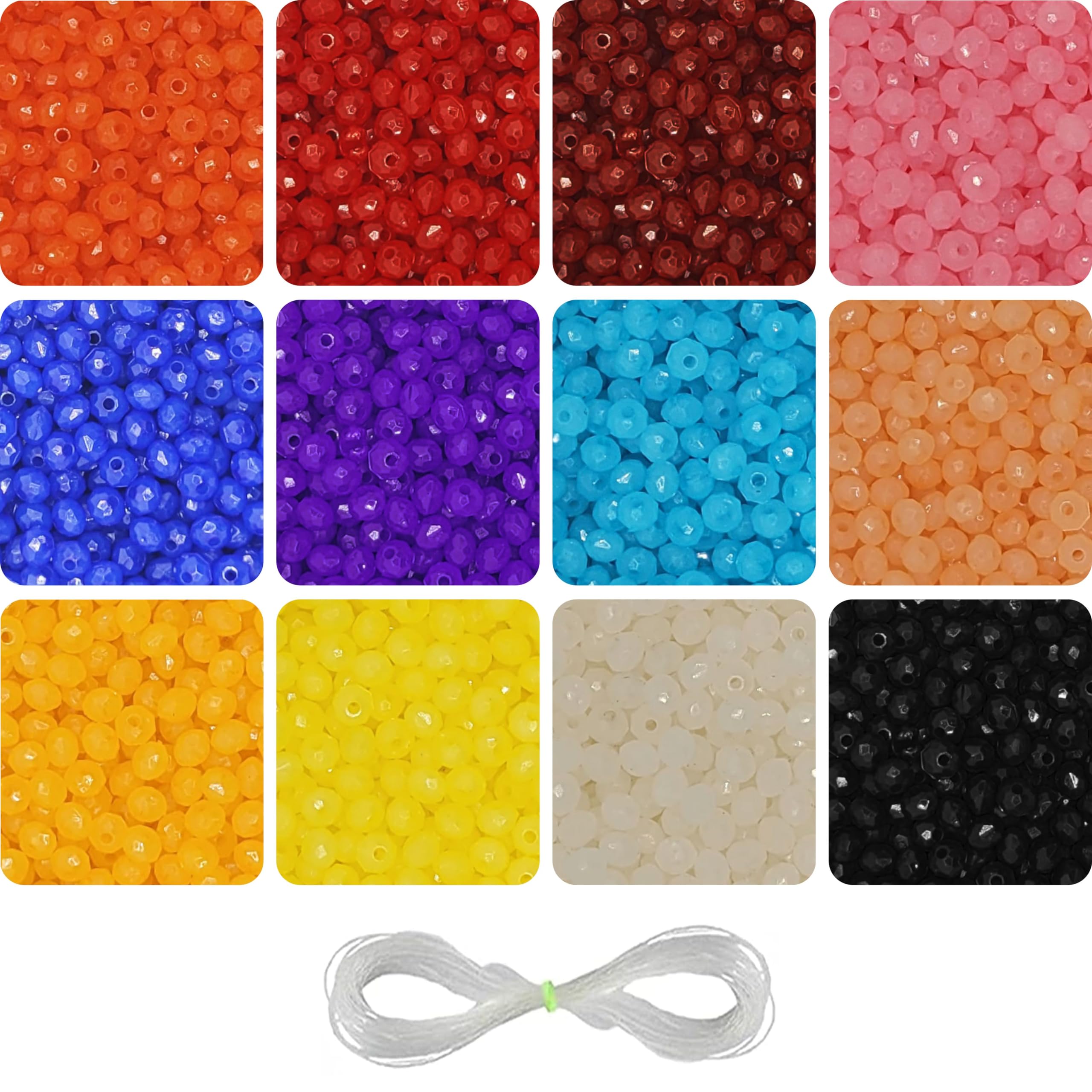 INDIKONB Tyre Rondelle Beads Acrylic 4mm - Opaque Colors, 12 Shades, 2400 Pieces for Jewelry Making, Bracelets, Necklaces, Crafts (B0CZ6X5NXC) Amazon Price History, Amazon Price Tracker