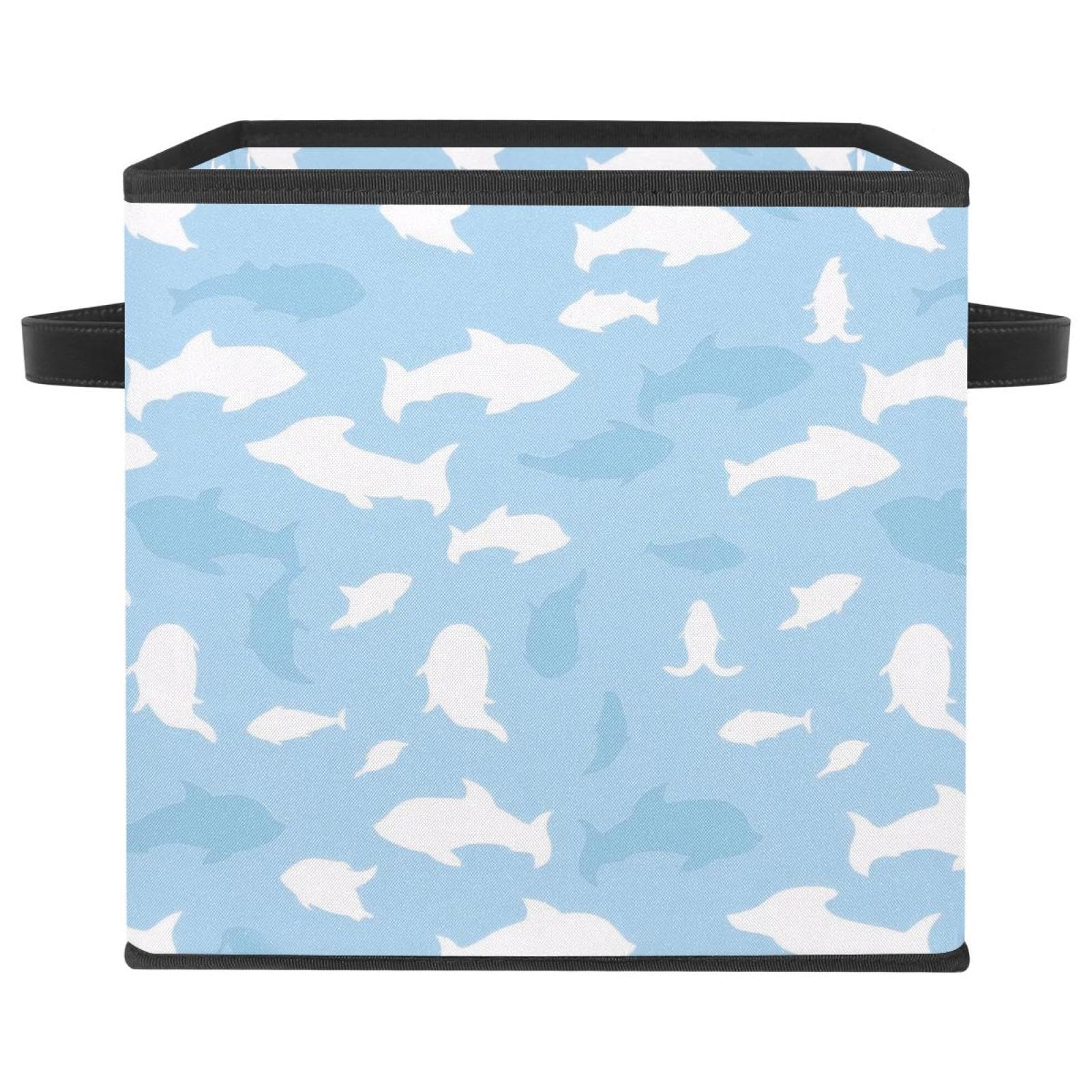 Bac de rangement cube étagère dressing grand modèle en tissu pliable bleu