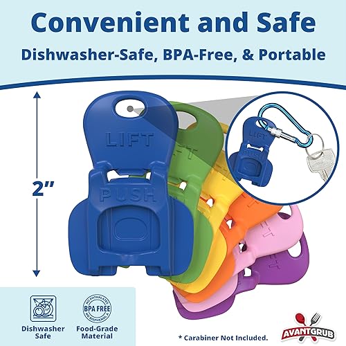 Vista 6 de Avant Grub - Abridor de pestañas fácil y mejorado, 6 unidades, barricada 2.0 de Avant Grub. Colorido protector para latas de bebidas, cerveza