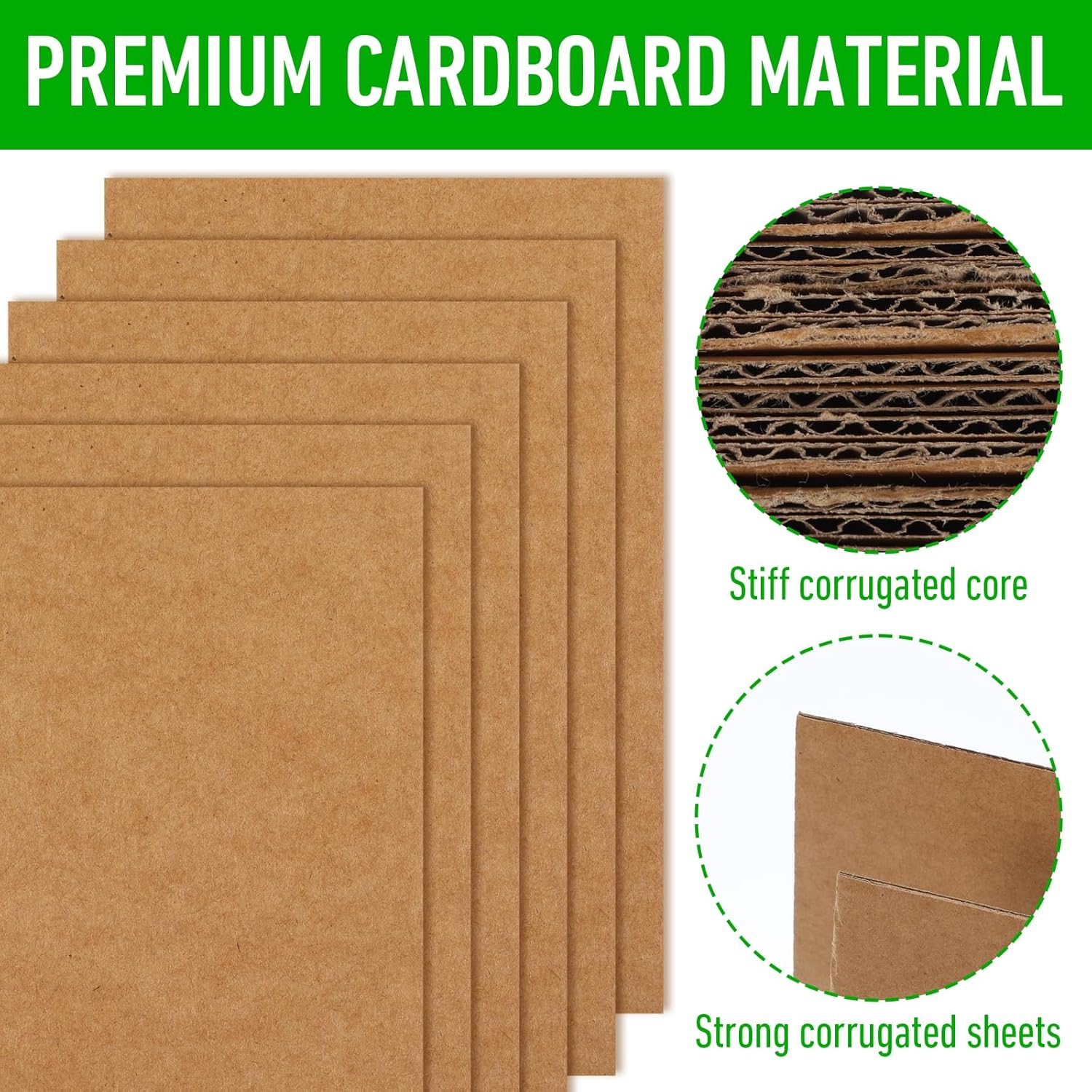 200 Packs 4x6 Inch Corrugated Cardboard Sheets, Premium Corrugated Pads Cardboards Inserts Bulk Flat for T-Shirts, Shipping, Mailing, Cardboard Divider Backing and Cardboards Crafts