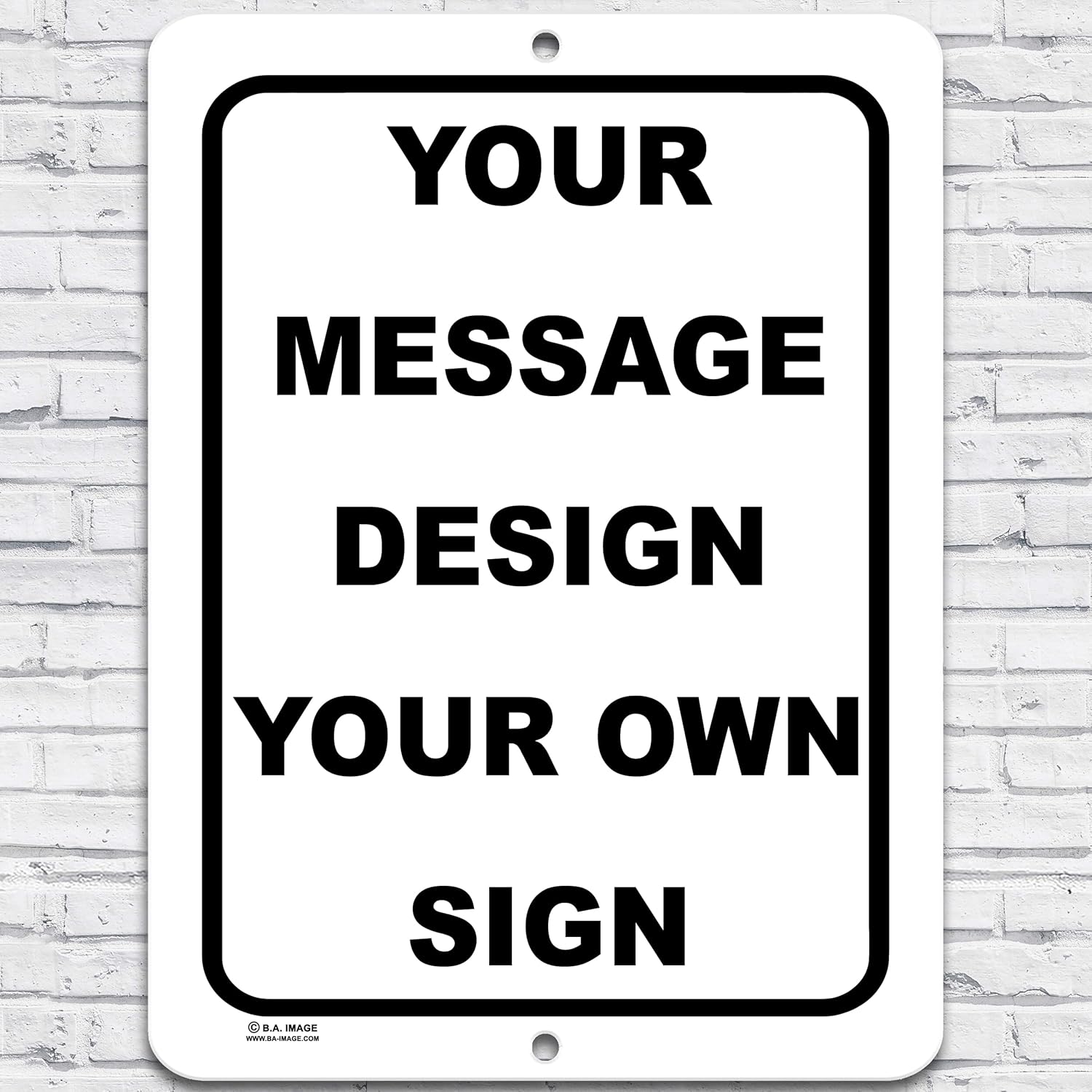 Personalized custom White 007 Aluminum Metal Sign With Your Name! (9x12 White w/ Black, Vertical) : Office Products