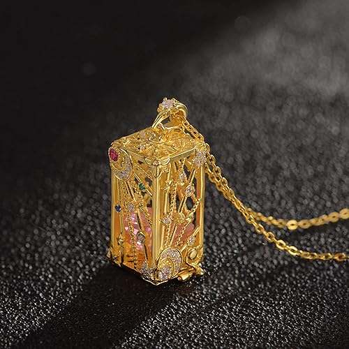 Miniatura 6 de VINKACE - Collares para mujeres y hombres oro blanco vermeil de 18 quilates hechos a mano con forma de corazón circonita colgante para hombres y