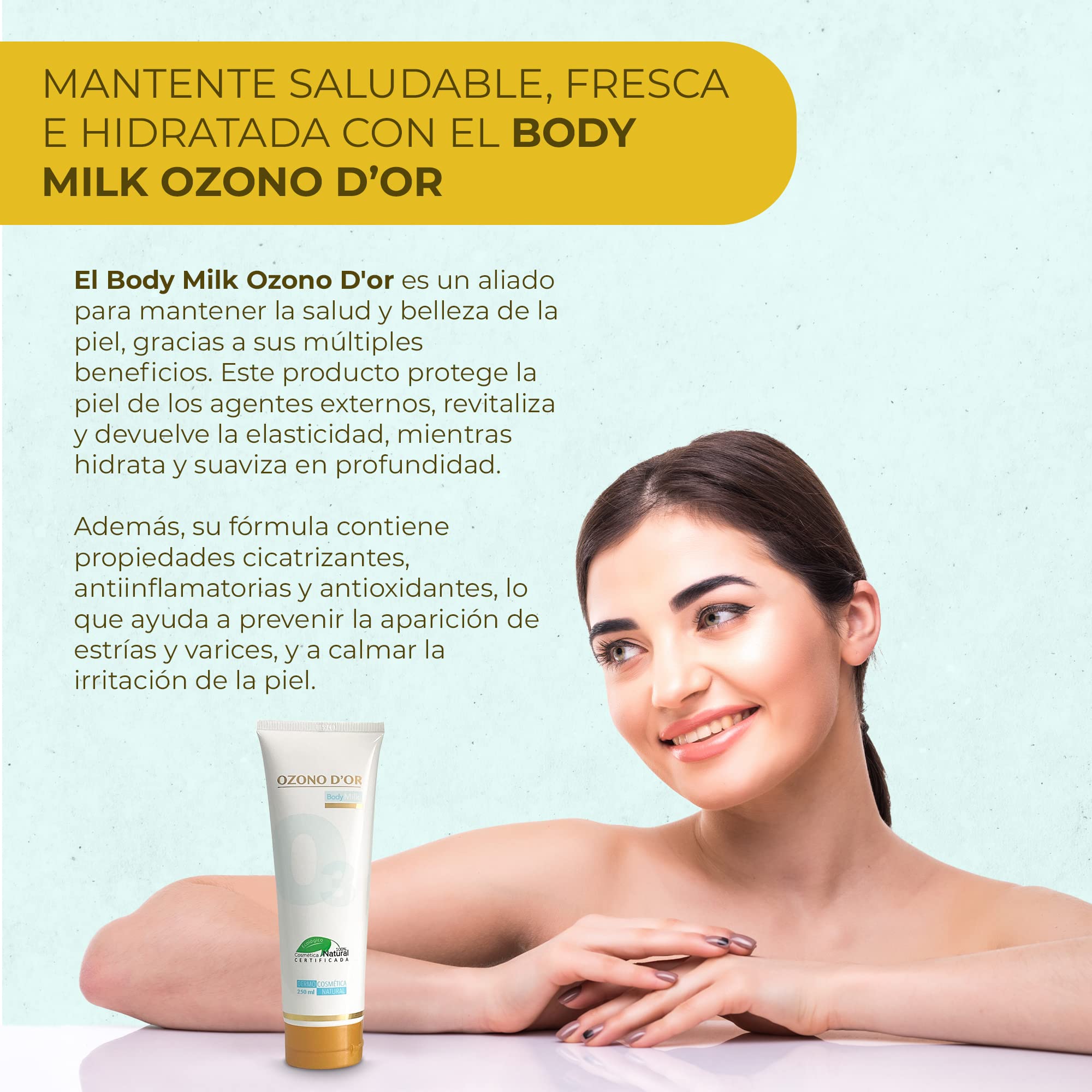 Ozone Dor. Body Milk Moisturizing Body of ozone 250 ml. Cream Moisturizing that helps to keep your skin healthy and protects against external Actors. Helps Combat Grooves and varicose veins - Image 4