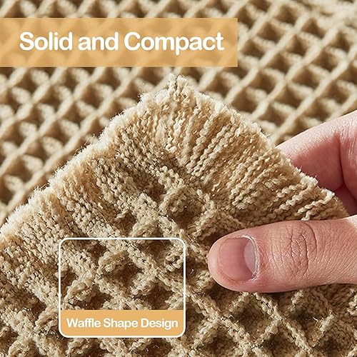 Miniatura 4 de Tapete de baño con gofres, súper absorbente, antideslizante, lavable a máquina, con borlas, tapete de cocina, tapete de baño, tapete para puerta de