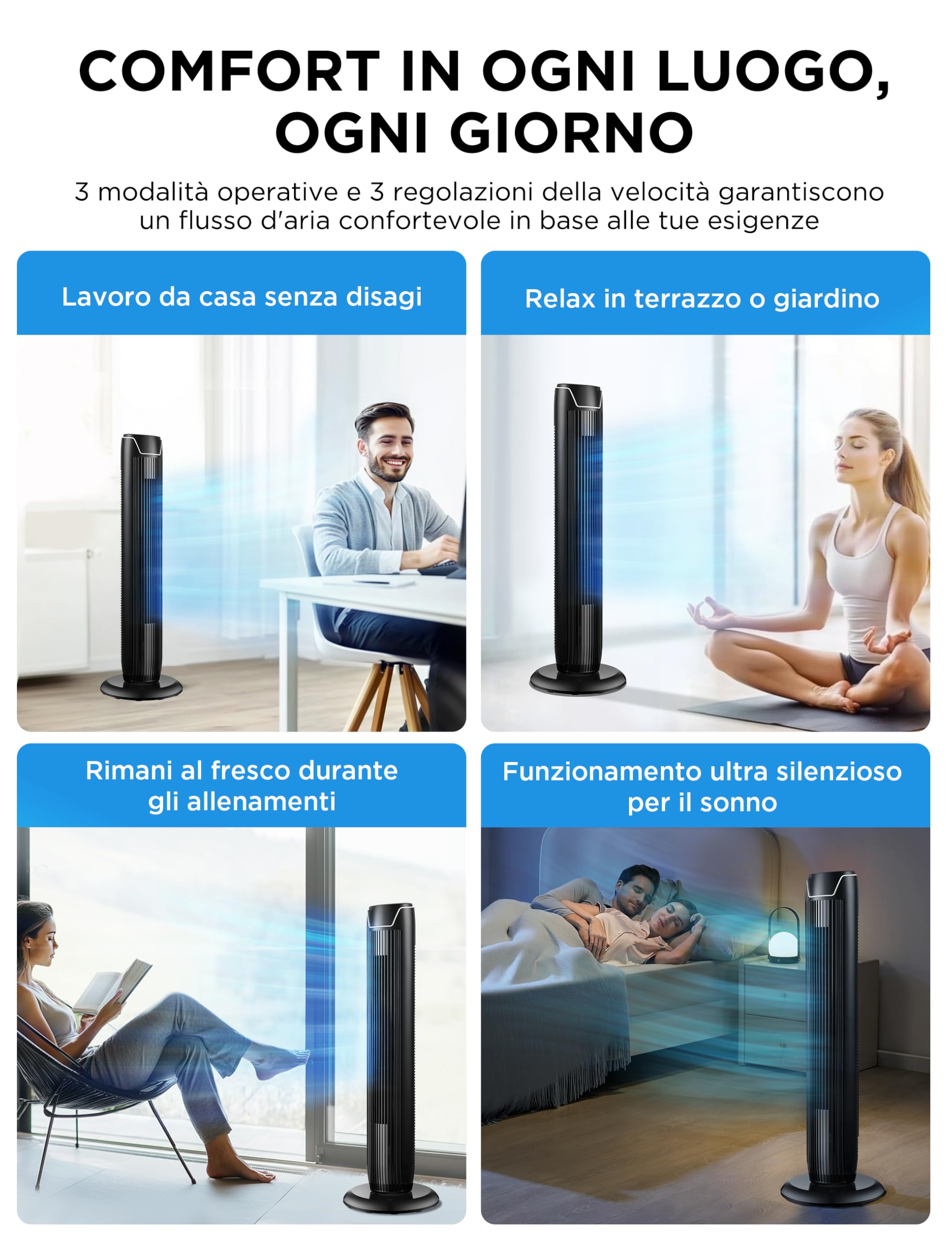 Midea Fz10-17Jr Wentylator, Czarny, 92 cm
