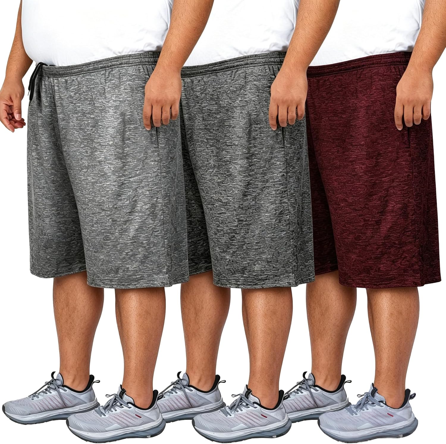 2XL-5XL Men's Big & Tall Dry-Fit Athletic Shorts, Sweat-Wicking Breathable Shorts Suitable Tall or Overweight Individuals