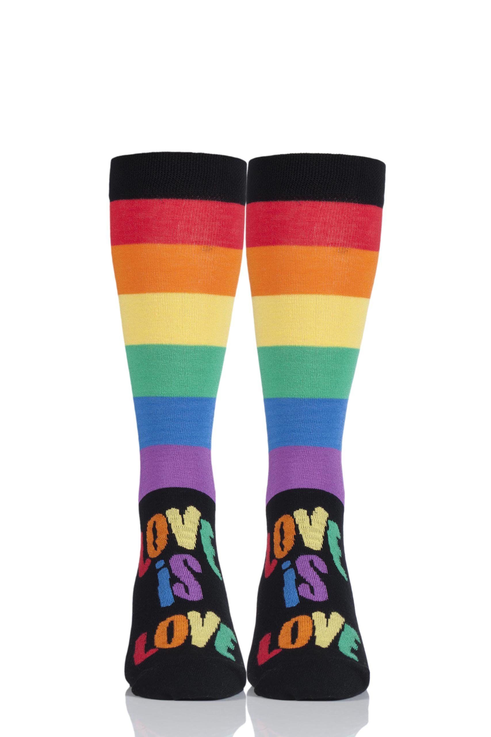 SockShop Mens and Ladies Bamboo Pride Socks Collection Pack of 1 - Love is Love 12-14
