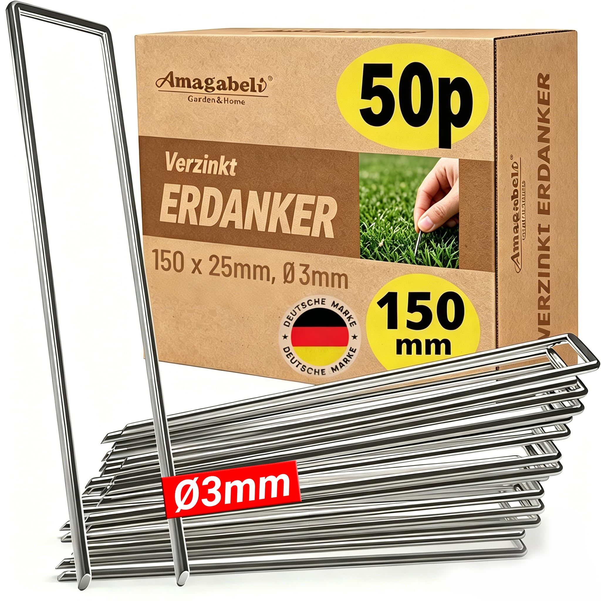AMAGABELI GARDEN & HOME 50 Erdanker Bodenanker Unkrautvlies