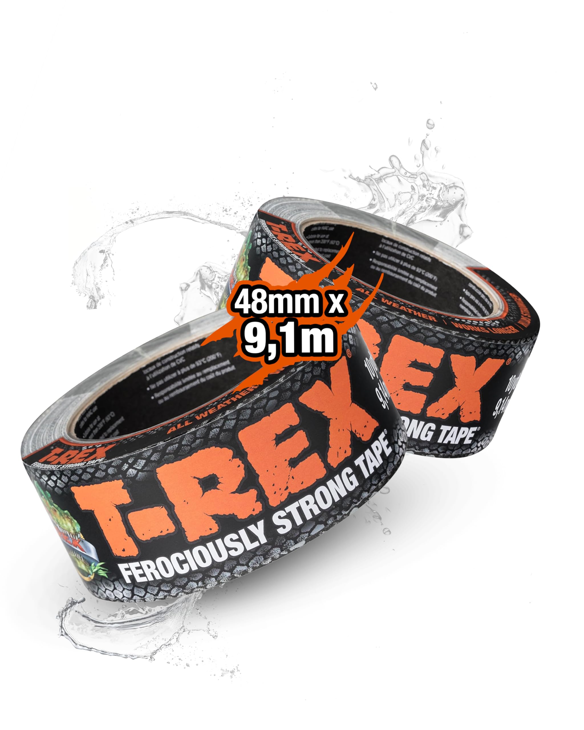 T-Rex Gewebeband 48 mm × 9,1 m – grau