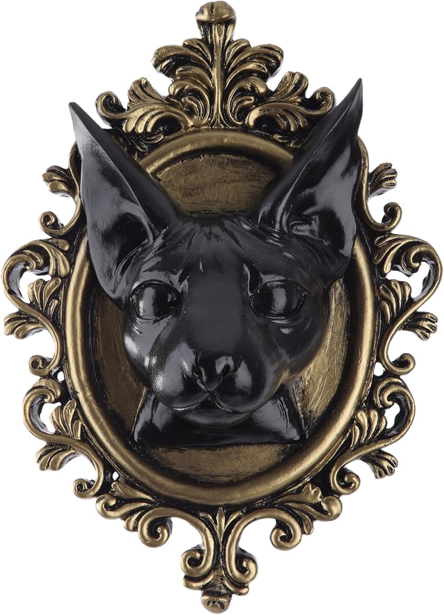 UITWMKTG Decoración de pared gótica Decoración de academia oscura Decoración de pared de cabeza de animal vintage Estética para Navidad Decoración de hogar de Halloween Arte de pared para habitación Gato