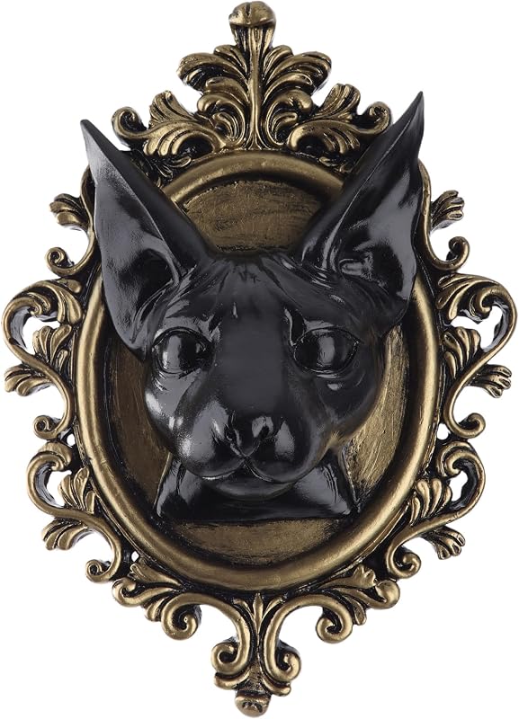 UITWMKTG Gothic Wall Decor Dark Academia Decor Vintage Animal Head Wall Decor Aesthetic for Christmas Halloween Home Decoration Wall Art for Room Cat