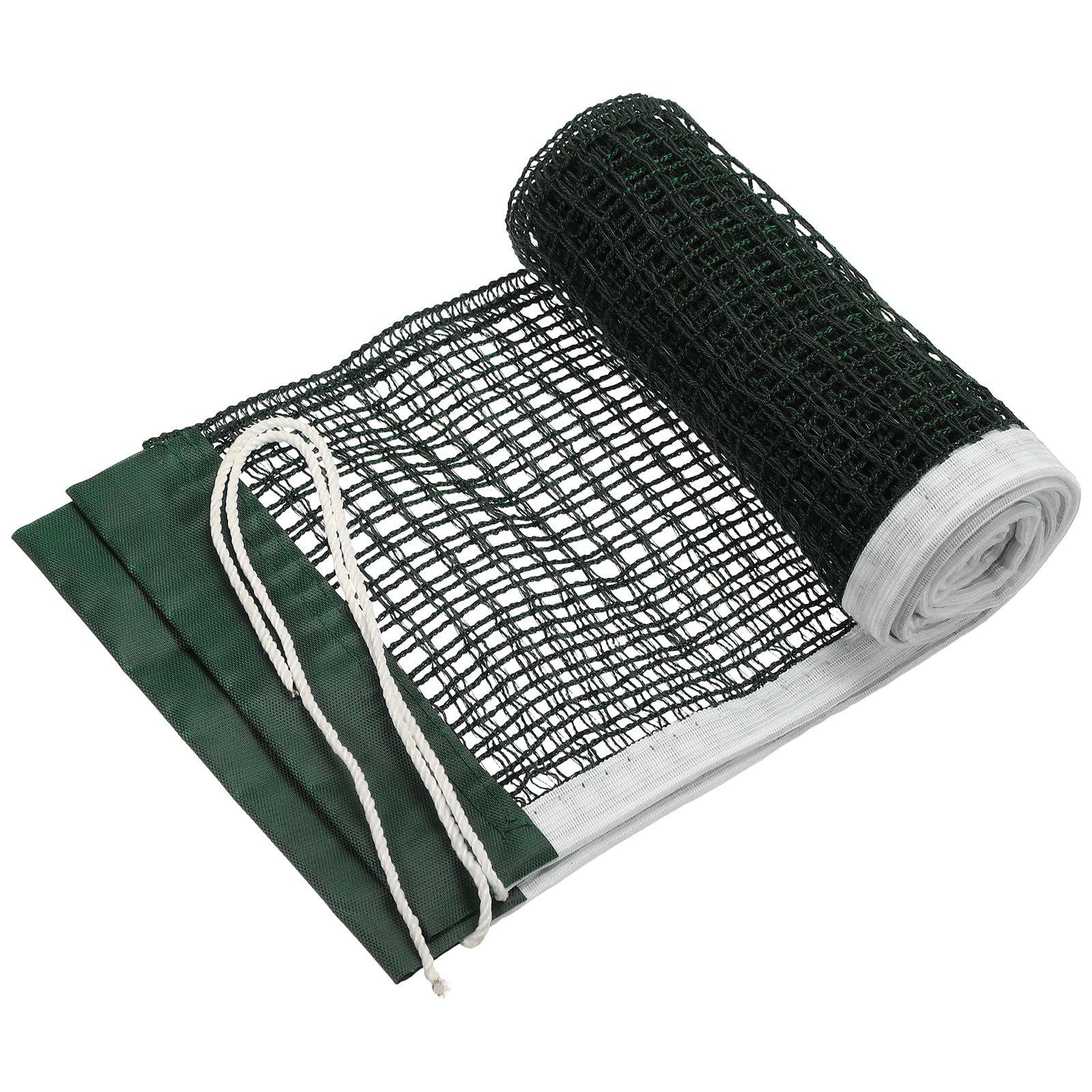 YELARXI Portable Table Tennis Net, String Tension Ping Pong Net Replacement Accessories 180x14cm & D4 Mesh & Polyester & Green - for (Indoor/Outdoor/Gym)