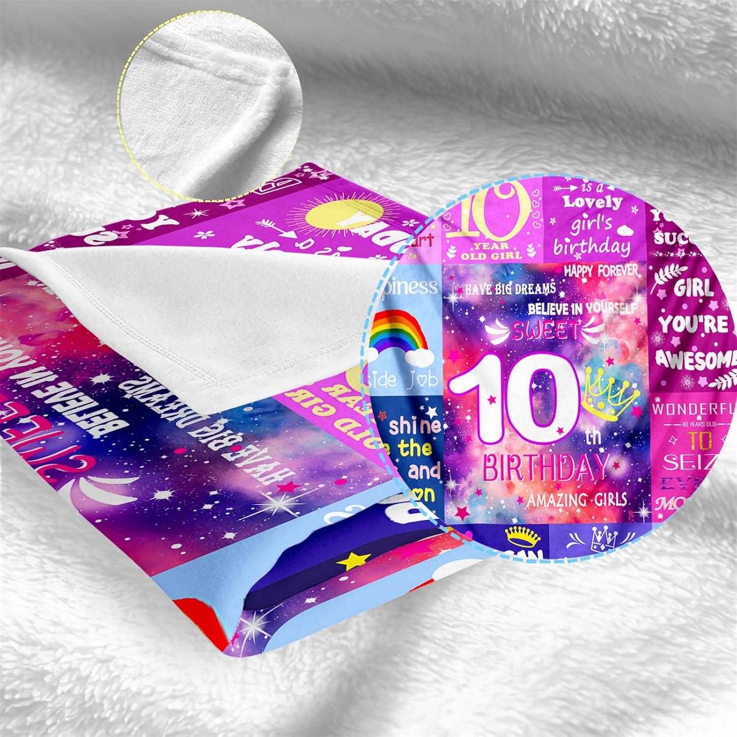 10th Birthday Gifts for Girls -Birthday Gifts for 10 Year Old Girl,Crown Throw Blanket Blanket Birthday Gifts Decorations Blanket for Girls Birthday Gift for Teen Girl Throw Blanket,80"x60"