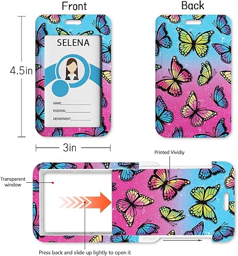 Miniatura 34 de Funny Chicken Badge Holder with Retractable Reel ID Card Badge Case with Carabiner Clip Heavy Duty Vertical Card Name Tag Badge Protector Cover for