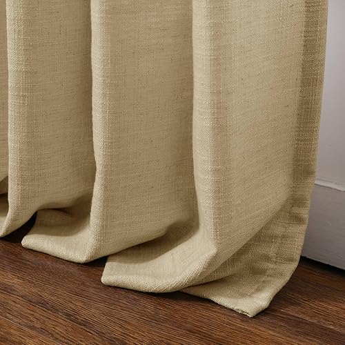 Miniatura 131 de Drapifytex Cortina plisada de lino sintético, cortina para oscurecer la habitación, 56 pulgadas de ancho x 96 pulgadas de largo, cortina de cobre 26