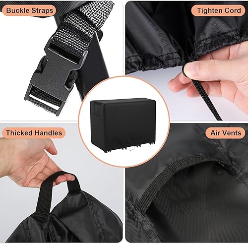 Miniatura 4 de TheElves Juego de comedor de altura de barra para exteriores, cubierta impermeable para 7 piezas de 60 pulgadas de largo, juego de comedor de mimbre