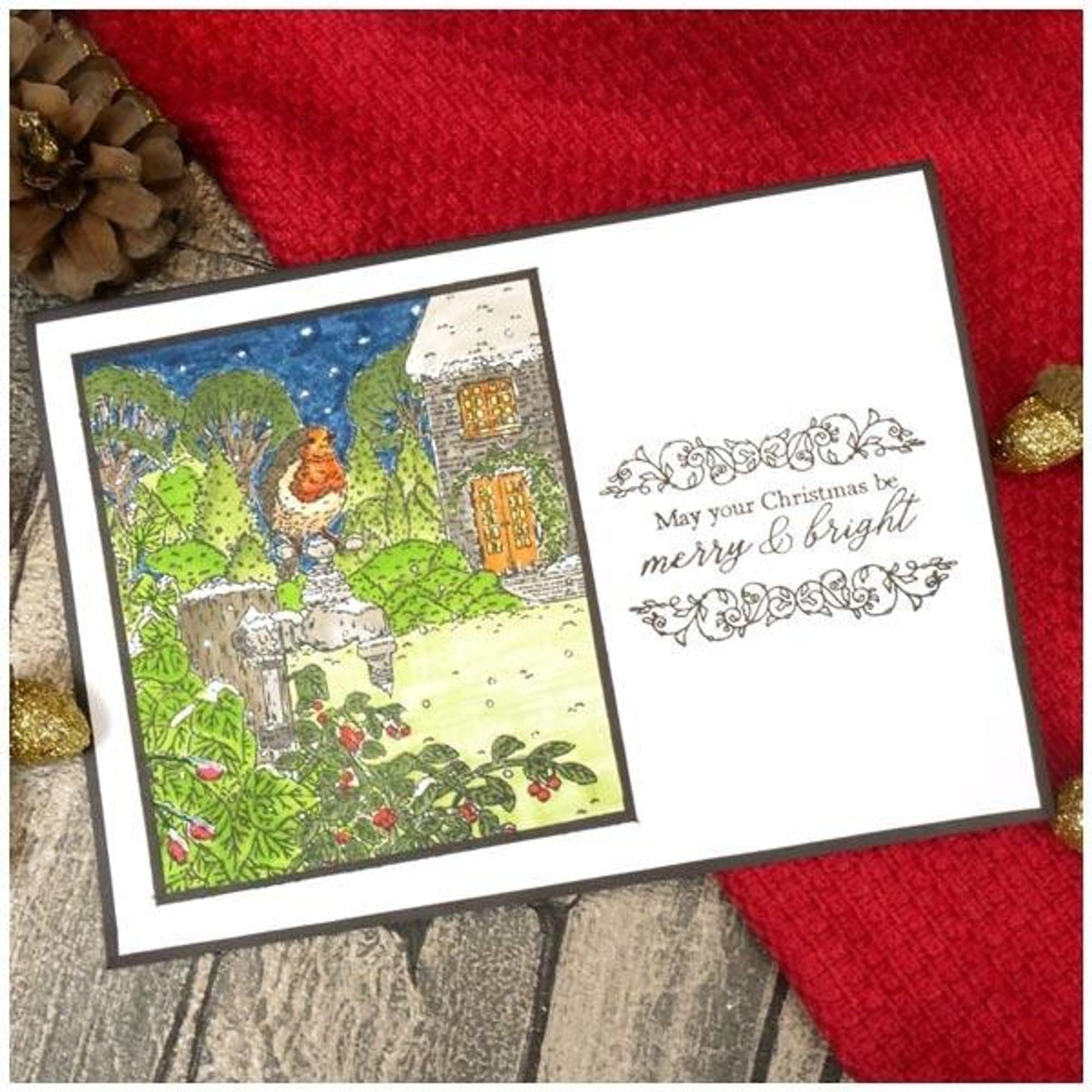 Hunkydory Clear For The Love Of Stamps - Hunydory - Little Red Robin - Robin's Winter Garden - A6 Stamp