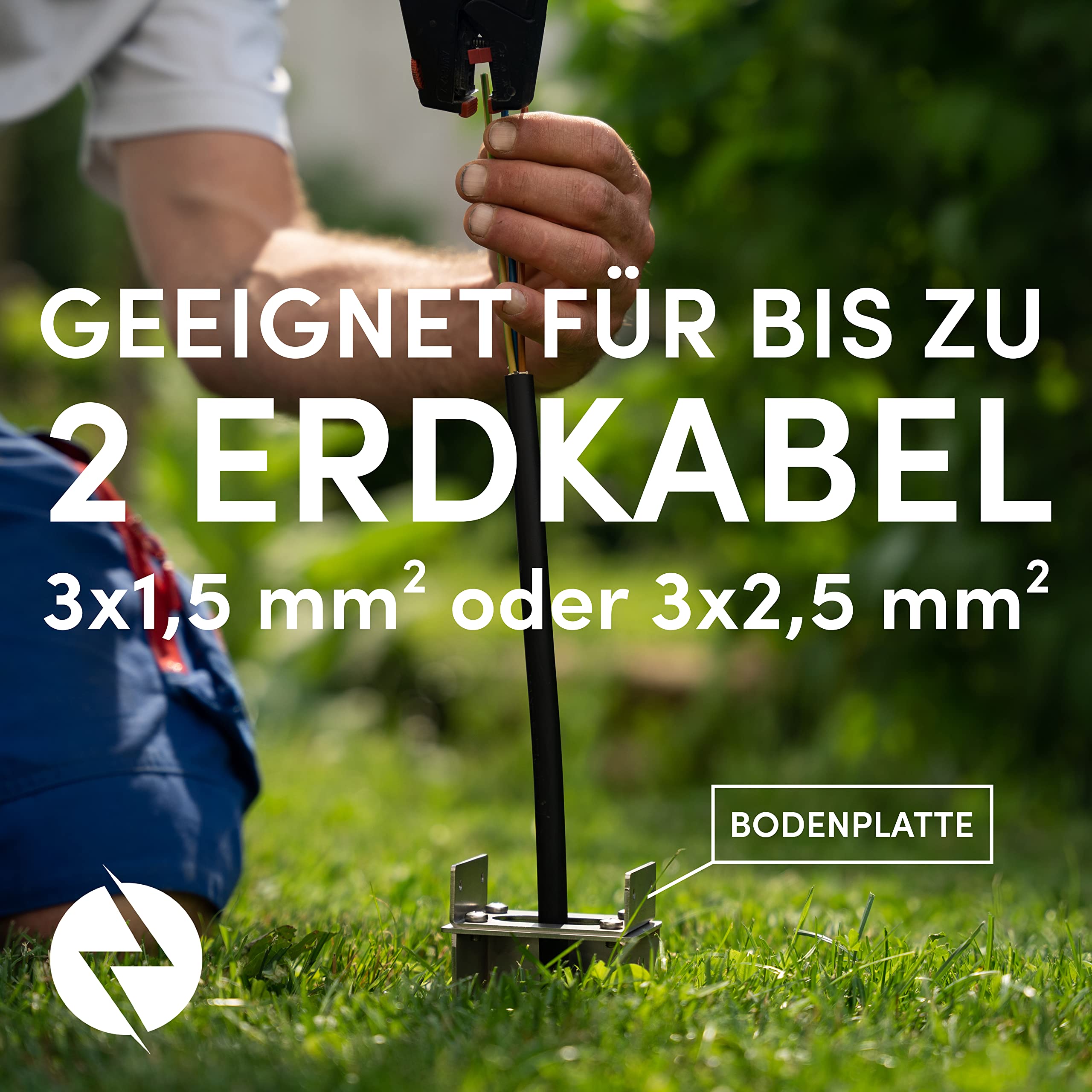Steckdosensäule (Anthrazit) | Außensteckdose wetterfest IP55, Edelstahl, Modernes Design & Premium Qualität