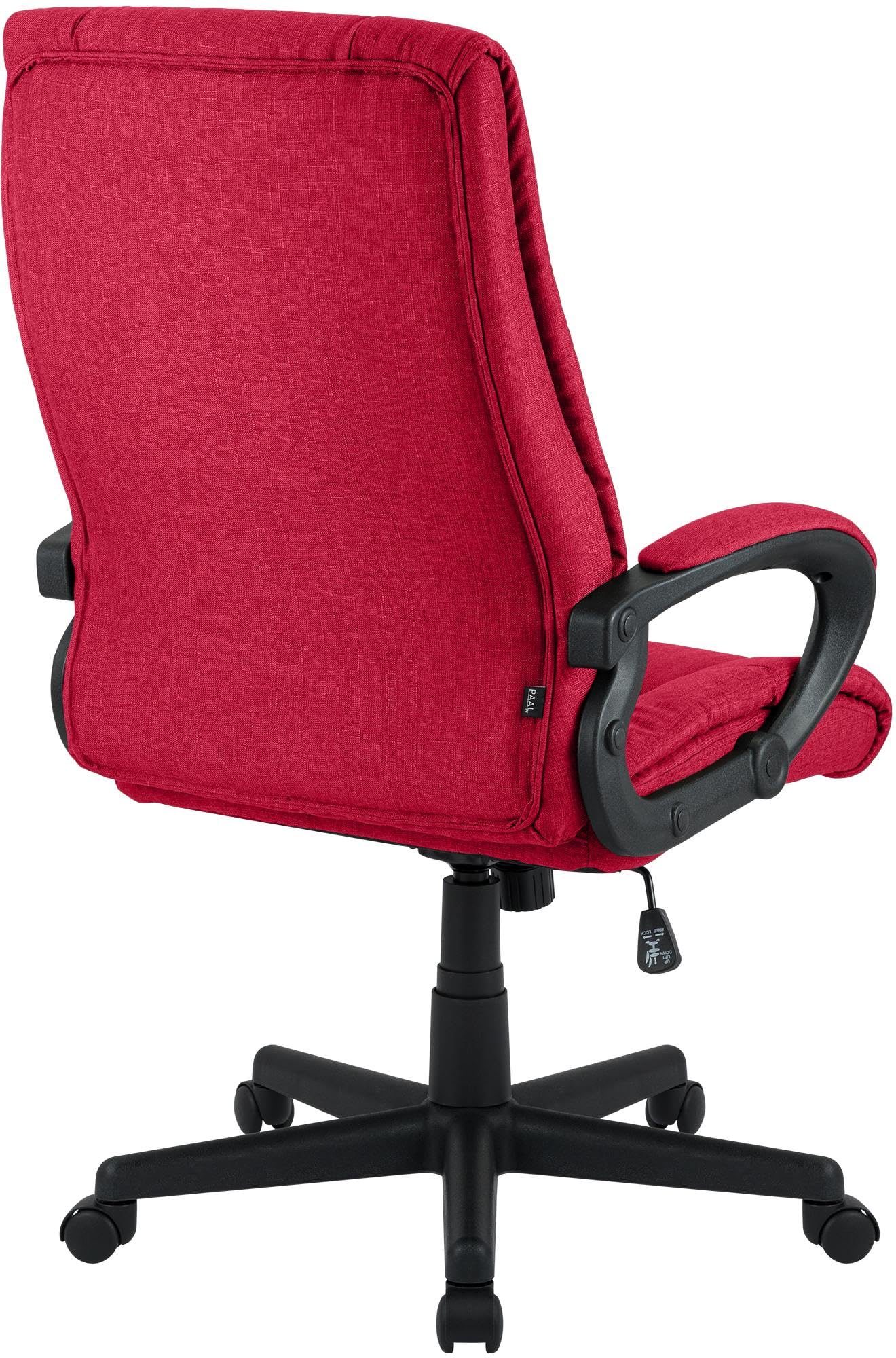 CLP Bürostuhl ergonomisch mit Rollen und Höhenverstellung, Chefsessel höhenverstellbar und Wippfunktion, rückenschonend, Drehstuhl Sparta, Farbe:rot
