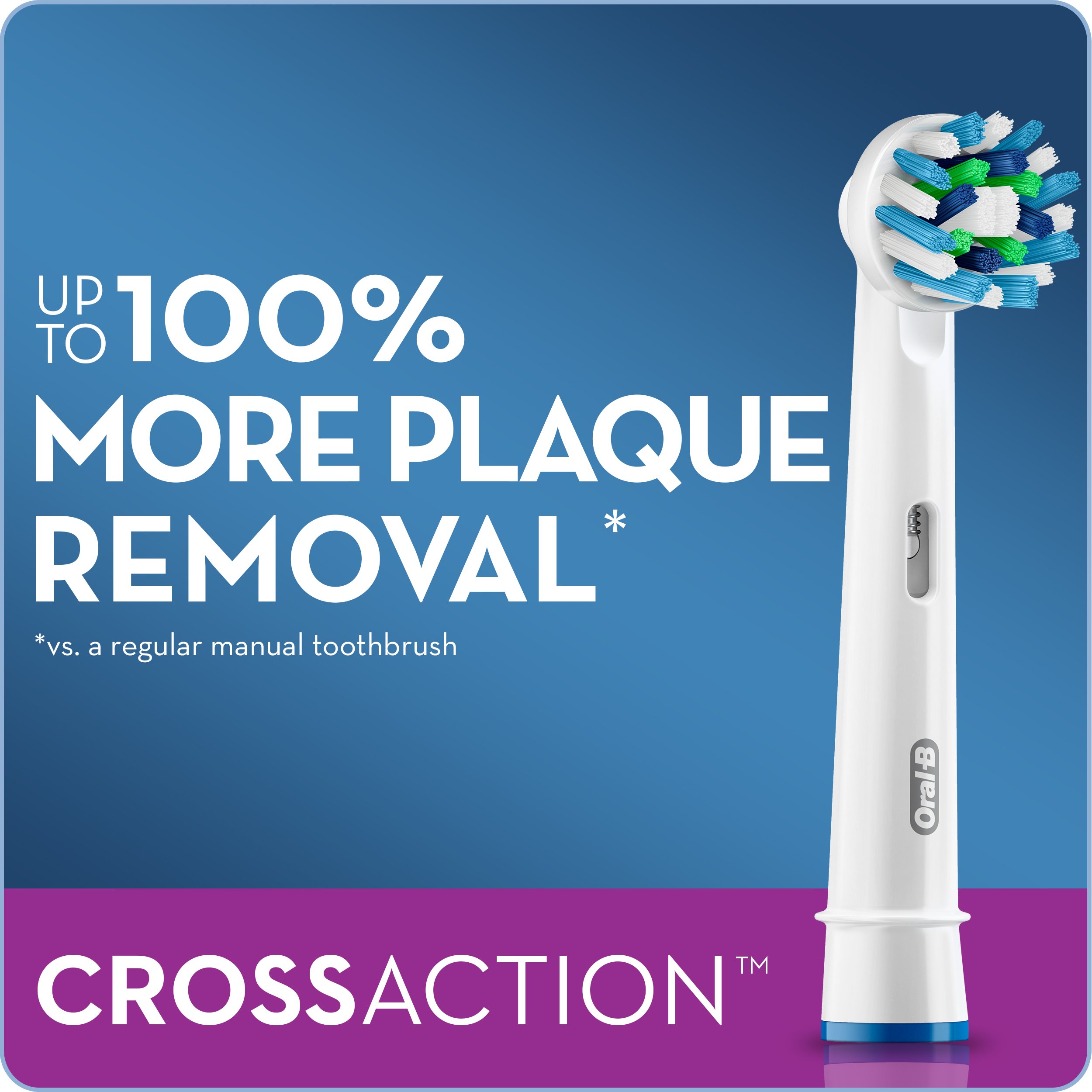 Oral-B Cross Action - Cabezales de repuesto para cepillo de dientes eléctrico, 3 unidades