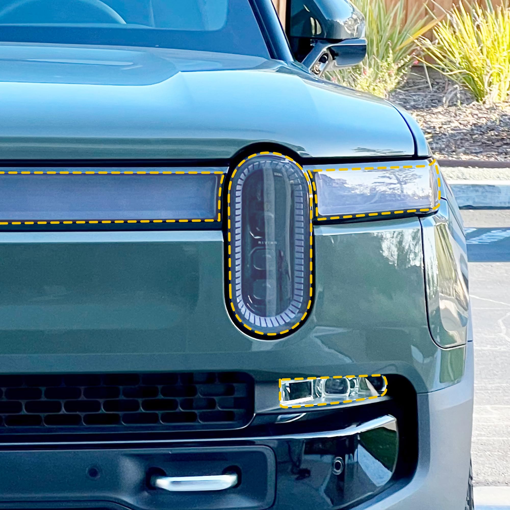TWRAPS Headlights Clear PPF Shield for Rivian R1T & Rivian R1S 2021-2024, Clear 8mil, Headlamp Cover - Enhance and Guard with Durable 8mil Paint Protection Film, Precut DIY R1 Gen1 Accessories