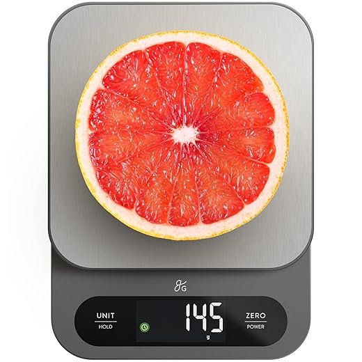 Greater Goods High Capacity Kitchen Scale, A Premium Food Scale, Weighs in Grams and Ounces with 22 Pound Capacity, Hi-Def LCD Screen, and Stainless Steel Platform