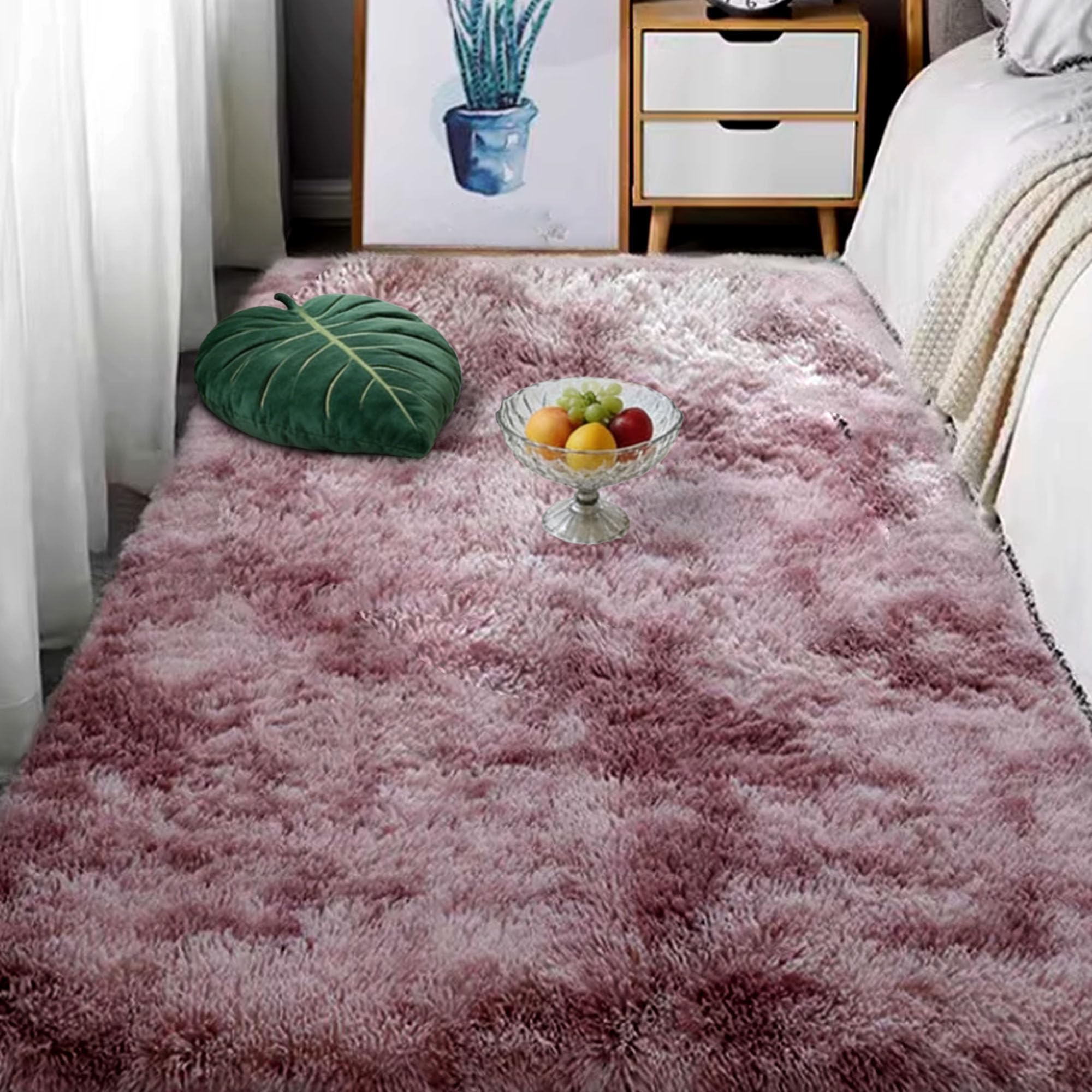Descente de lit chambre rose pourpre pour salon et cuisine