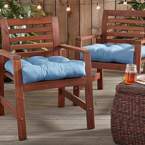 Miniatura 9 de South Pine Porch Shoreham Green Ikat - Cojín de asiento de 20 pulgadas, 2 unidades