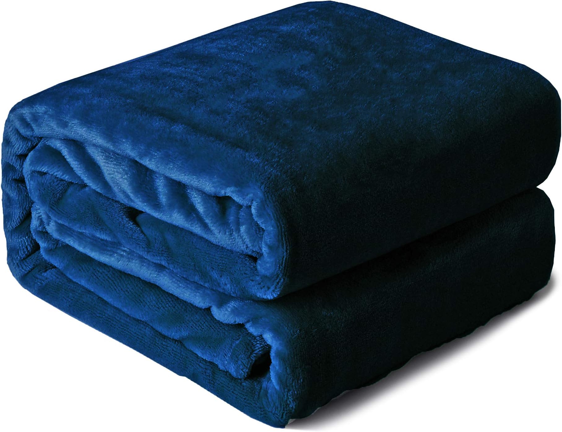 EDOW Flannel Throw Blanket, Soft Plush Lightweight Nap Throw Blanket for Couch, Sofa, Bed, Travel. (Navy Blue, King(90"x108"))