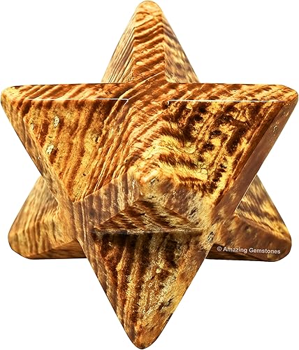 Miniatura 21 de Amazing Gemstone Larvikite Merkaba Crystal – Estrella de Merkaba metafísica de 1 pulgada para meditación – Cristal tetraedro energético y piedras