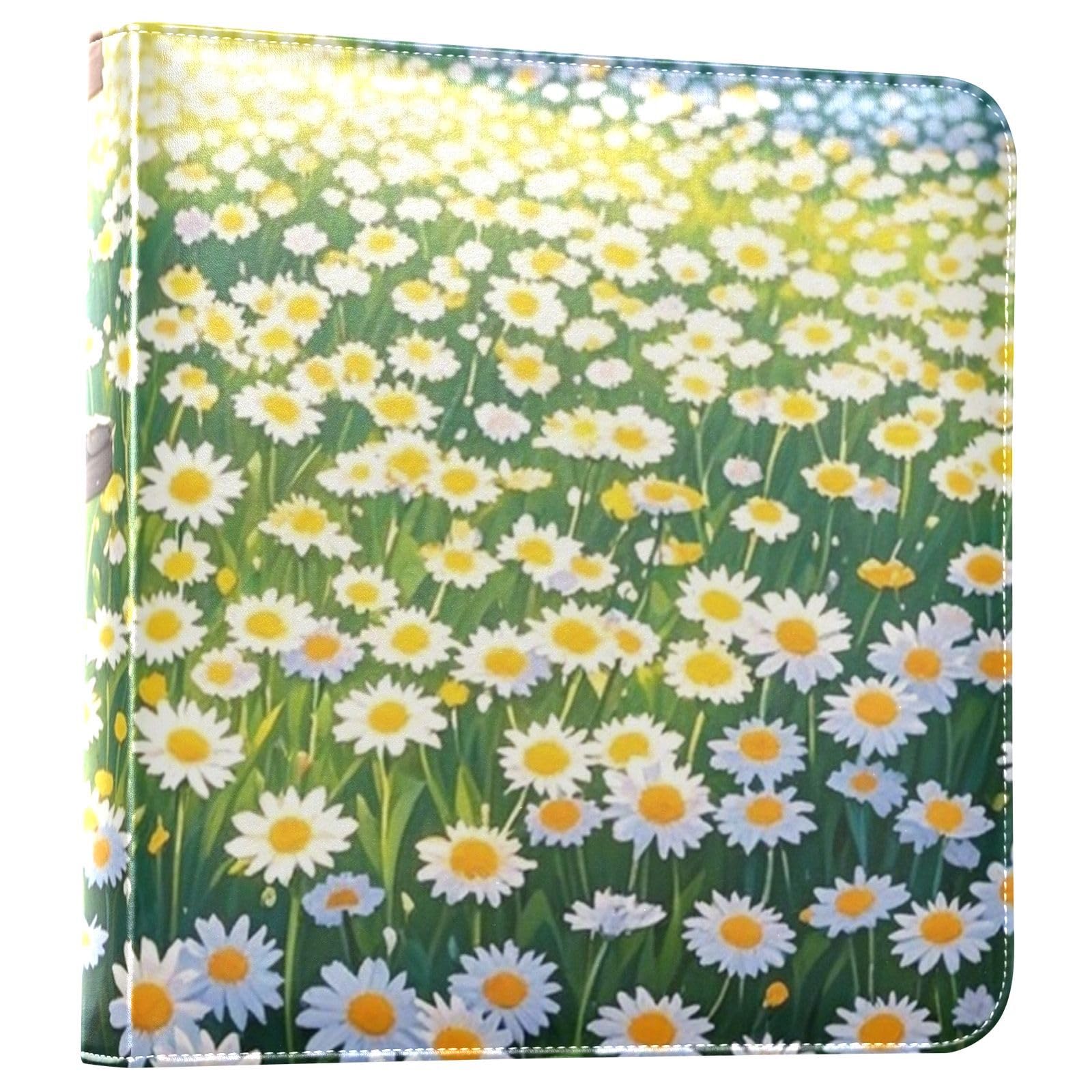 Photo Album 4x6, 5x7,6x8,Artificial Leather Photo Albums with 20 Detachable Sheets Daisy Pattern for Family Wedding,Multi 15