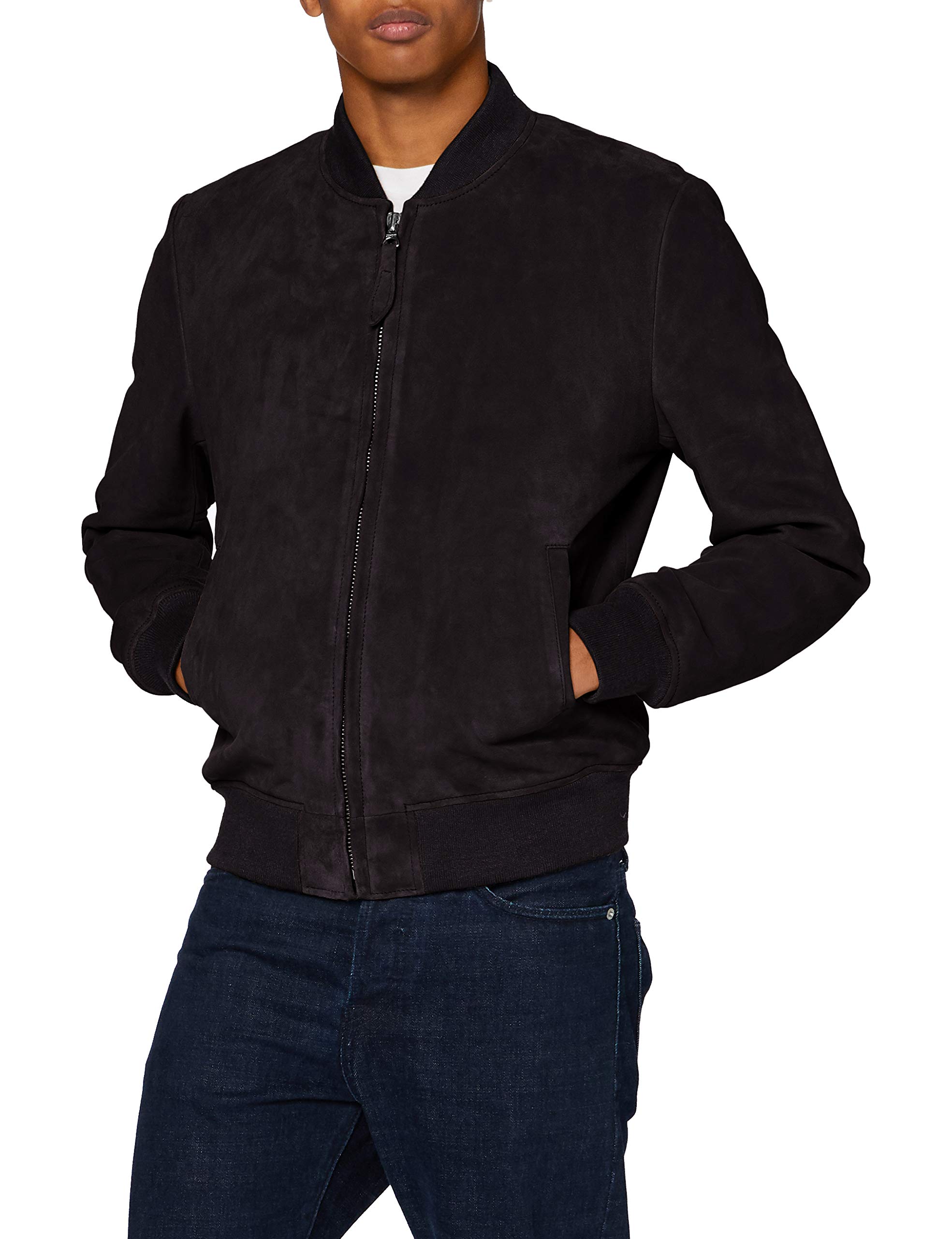 Schott NYC Men's Lc3017 Leather Jacket Not Applicable, Navy, Medium