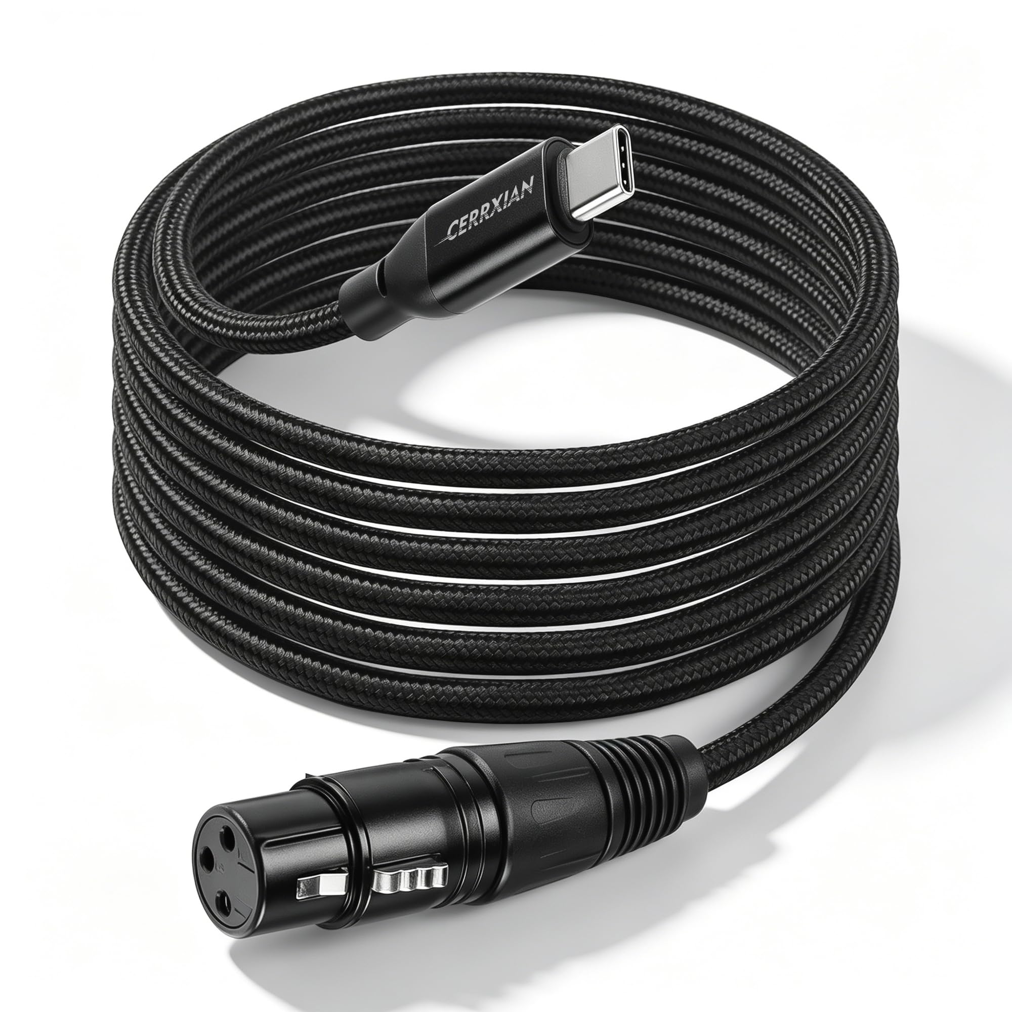 cerrxian 6.5ft xlr female to usb c microphone audio cable,usb type-c to xlr female female microphone cable adapter for audio recording, dynamic microphone,karaoke, live podcast