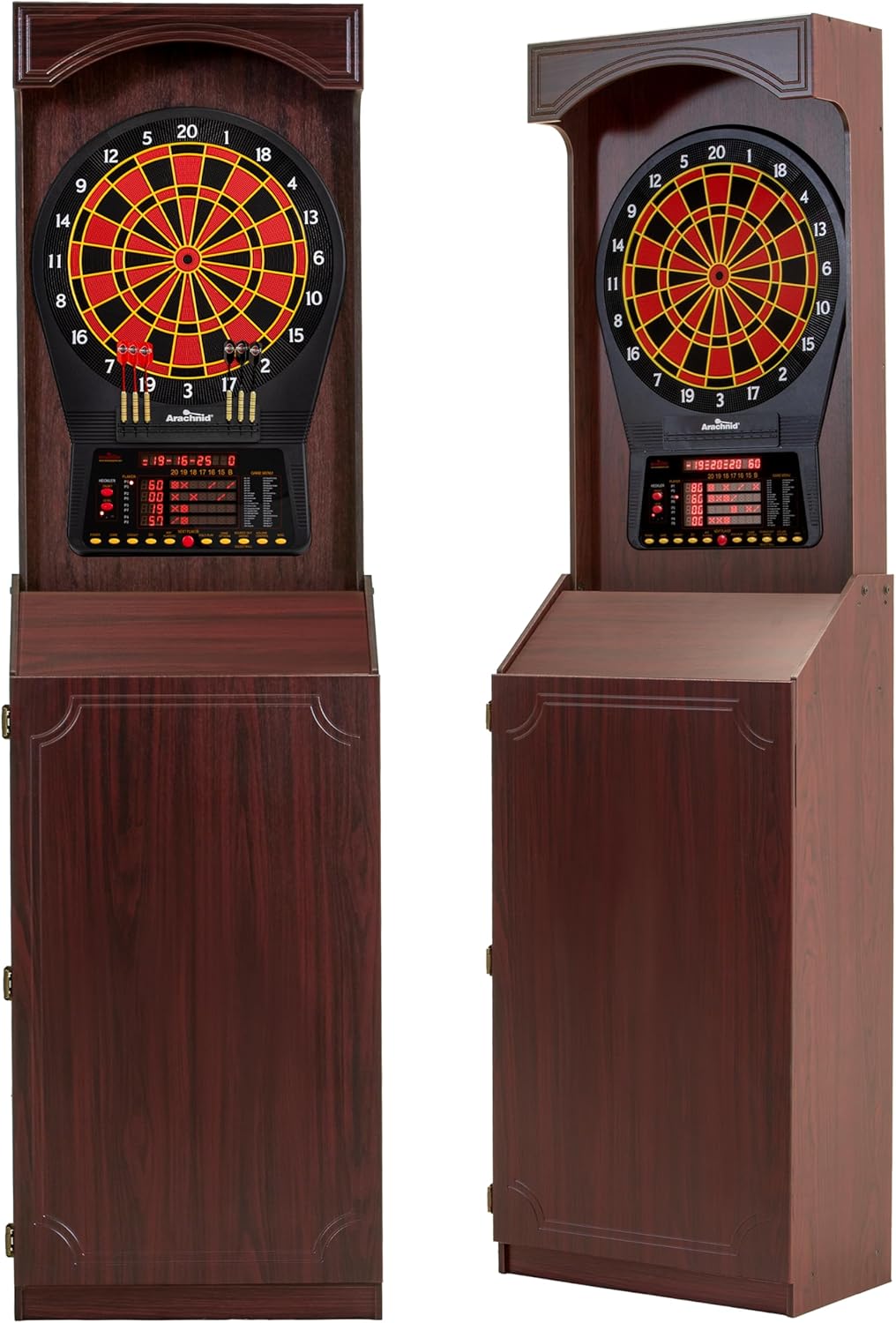Arachnid Cricket Pro 800 Standing Electronic Dartboard with Cherry Finish, Regulation 15.5” Target Area, 8-Player Score Display and 39 Games