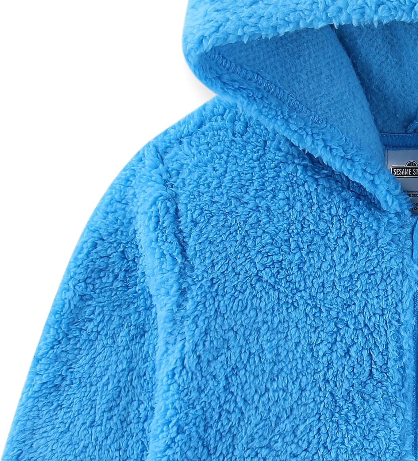 Sesame Street Elmo Cookie Monster Boys Zip Up Sherpa Hoodie with 3D Eyes for Toddler - Image 2