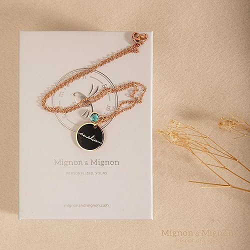 Miniatura 3 de Birthstone Name Necklace Valentines Day Gifts for Kids Best Personalized Jewelry for Women Handmade Mom Gemstone Pendant Initial Anniversary