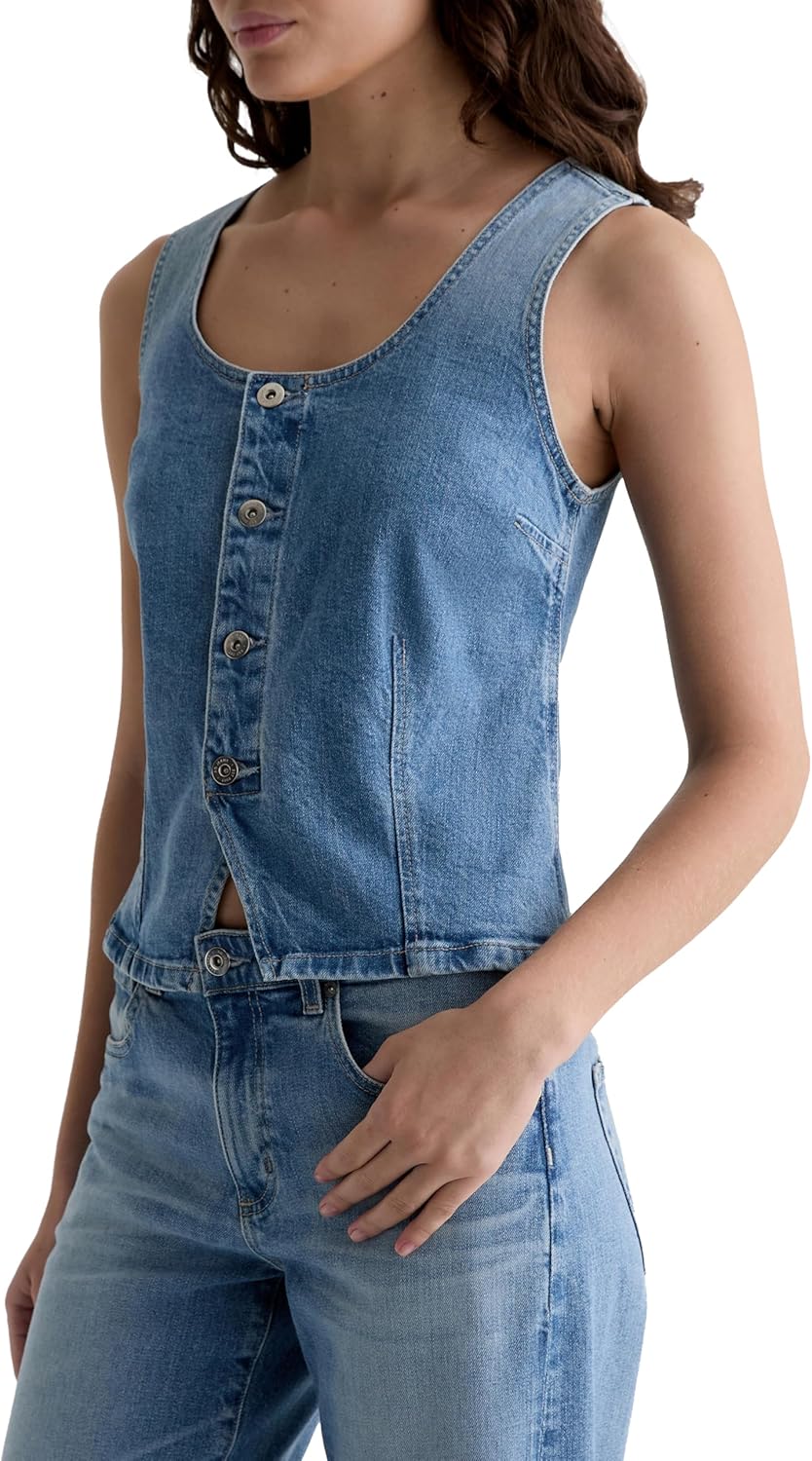 AG womens Teagan Fitted Denim Vest - Image 6
