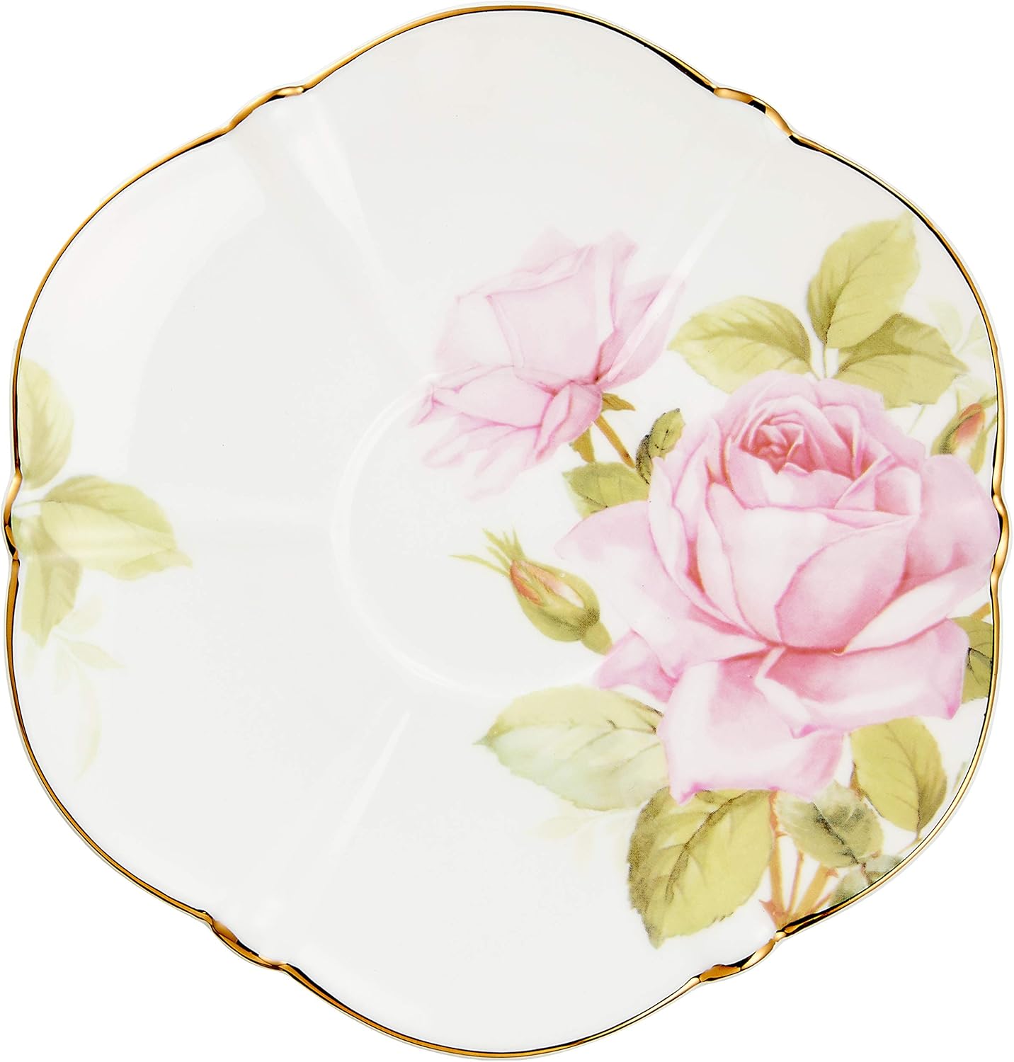 Royal Arden 37102 Cup & Saucer, Bone China, 8.5 fl oz (240 ml), Rose Pattern, Pink
