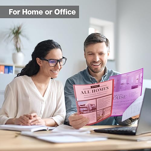 Miniatura 8 de Dunwell Fundas de plástico transparente para carpetas (paquete de 36, colores surtidos) Fundas de plástico para papel de 8.5 x 11 pulgadas,