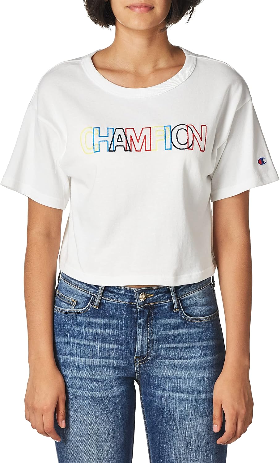 Champion Women's Cropped T-shirt, Classic Cropped Tee Shirt for Women, Crop Top Tee Shirts