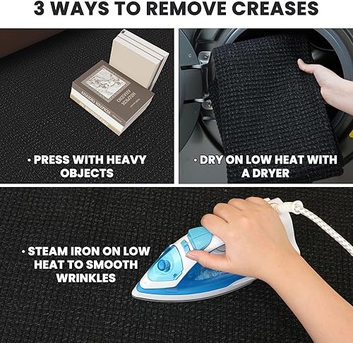 Vista 361 de EARTHALL - Tapete tejido lavable con parte trasera de goma, tapete trenzado de algodón antideslizante para interiores para entrada, pasillo, cocina